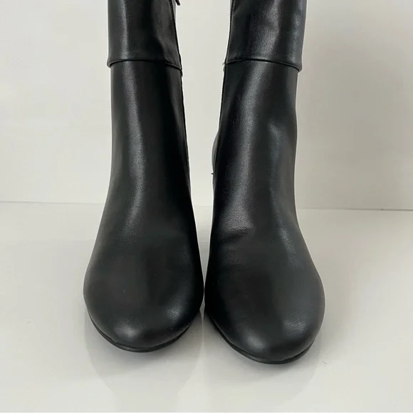 CHARLES DAVID Billow Faux Leather Pointed Toe Block Heeled Boot in Black NEW - Picture 7 of 14